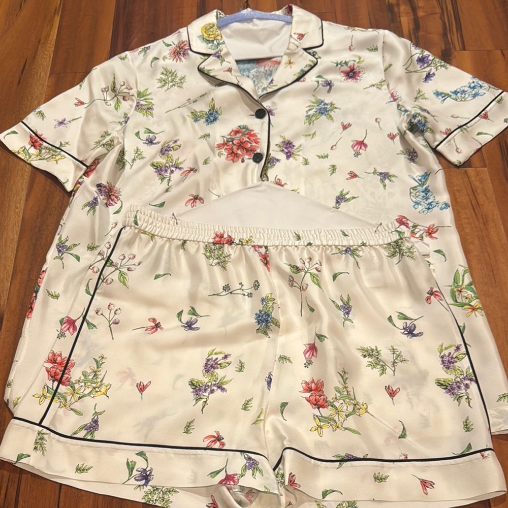 Dior Floral Satin Pajama Set